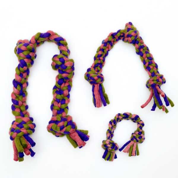 Knotted Rope Dog Toy, Purple/Pink - Image 2