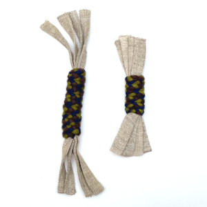 Hemp Ribbon Twist Dog Toy, Navy/Green